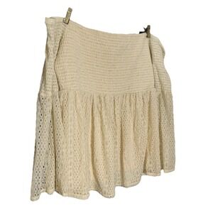 Fairy Torrid Lace Bell Sleeve Baby Doll Top with Smocked Cream/Ivory Size 1/1X